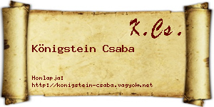 Königstein Csaba névjegykártya